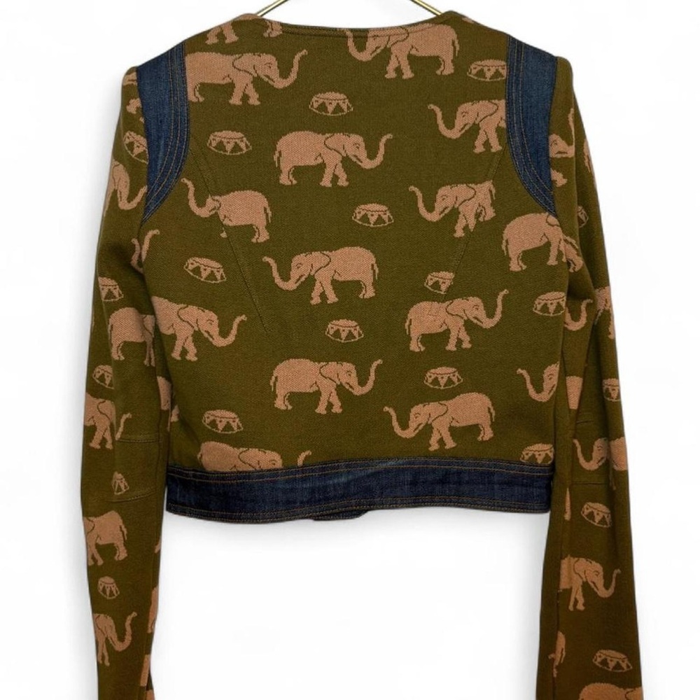 TNGT brand (+ W for women’s) cropped denim and knit elephant fabric blazer/coat - Picture 7 of 7